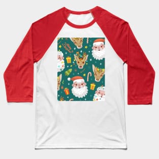 Reindeer Christmas Santa Claus Baseball T-Shirt